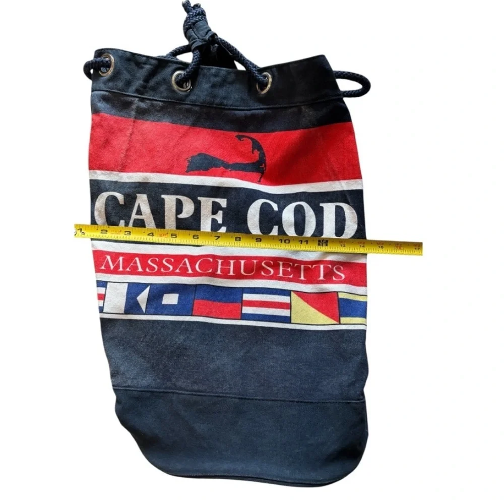 Cape Cod Massachusetts Red and Blue Drawstring Bag